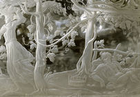 Ivresse de Noé. Détail d'un vase, milieu du XVIe siècle, cristal de roche.Musée du Louvre, Paris.