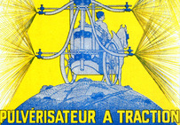 Publicité pour un nouveau pulvérisateur à traction, vers 1930.