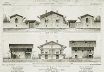 Maisons d'habitations et d'exploitation pour deux vignerons, dans la région du Rhône.