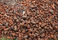 Marsal (Moselle) site de « La Digue », 2008. Accumulation de rejets de briquetage.