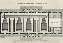 De part et d'autre de la maison du directeur, un bâtiment de fabrication du sel abrite quatre poêles.