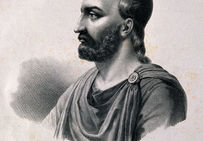 Portrait de Aulus Cornelius Celsus, connu aujourd'hui sous le nom de Celse. Ce médecin aurait vécu à Rome entre la fin du 1er siècle avant notre ère à début 1er siècle de notre ère, sous le règne d'Auguste.
